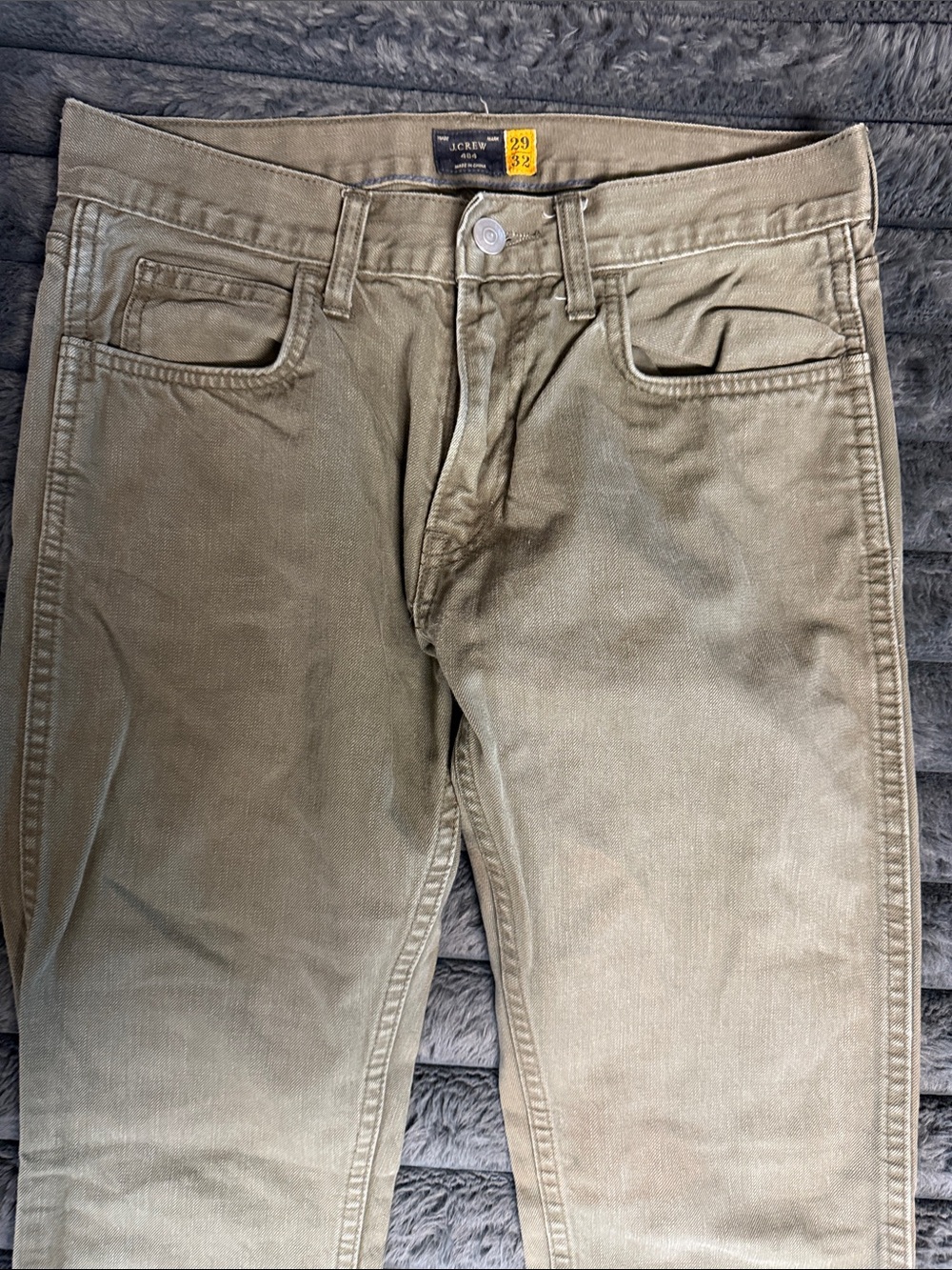 J. Crew 484  Olive Utility Straight Jeans